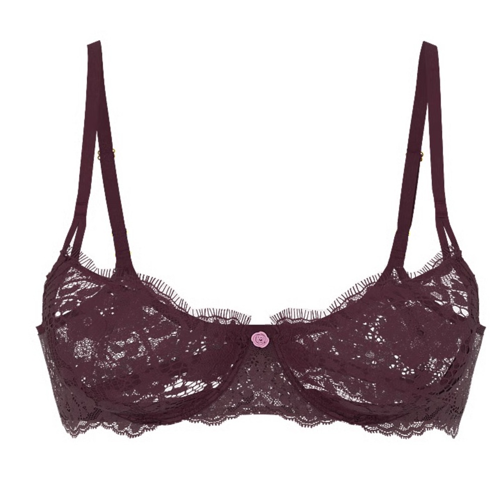 Dream Angels Wicked Unlined Lace Balconette Bra 32D - Picture 3 of 7